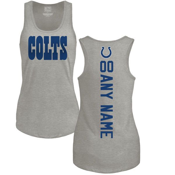 Women Indianapolis Colts NFL Pro Line by Fanatics Branded Ash Custom Backer Tri-Blend Tank Top T-Shirt